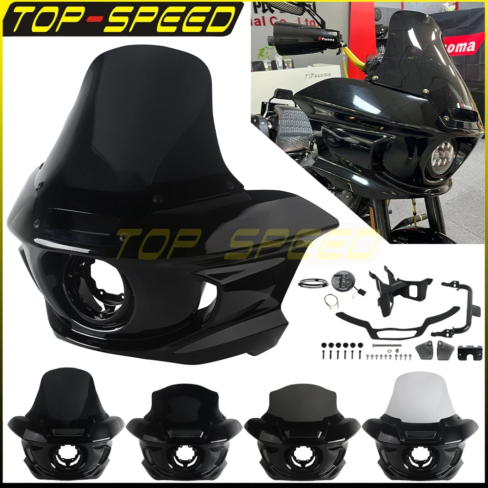 Мотоциклетные светодиодные фары, комплект обтекателя лобового стекла для Harley Softail FXBB FXBBS FXST FXLR FXLRS, кронштейн для фары, обтекатель ветрового стекла 
Мотоциклетные светодиодные фары, комплект обтекателя лобового стекла для Harley Softail FXBB FXBBS FXST FXLR FXLRS, кронштейн для фары, обтекатель ветрового стекла