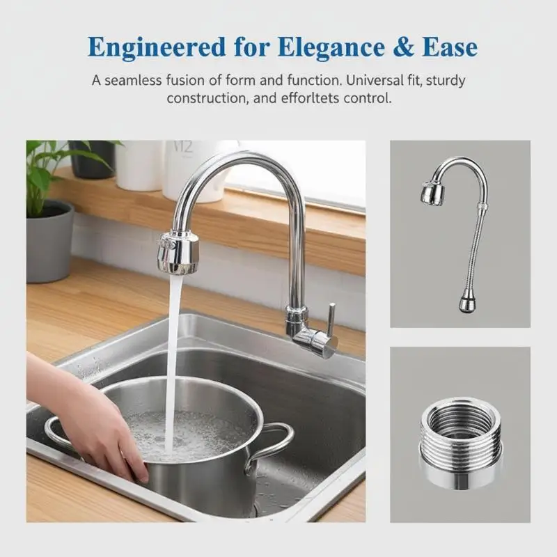 360° Swivel Faucet Nozzle with 2/3 Modes to Prevent Splash and Save Water in Kitchen
360° Swivel Faucet Nozzle with 2/3 Modes to Prevent Splash and Save Water in Kitchen
