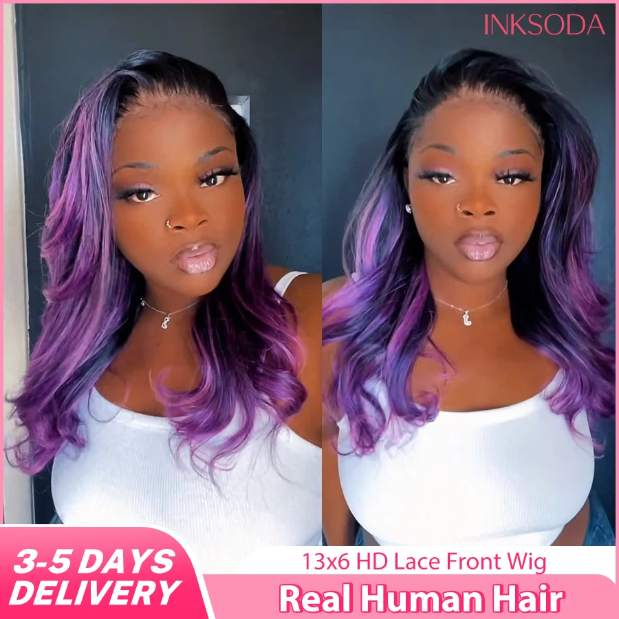 220% Density P1B/Purple Highlight Body Wave Wig 13x6 HD Transparent Lace Front Human Hair Fake Scalp Pre Plucked For Women
220% Density P1B/Purple Highlight Body Wave Wig 13x6 HD Transparent Lace Front Human Hair Fake Scalp Pre Plucked For Women