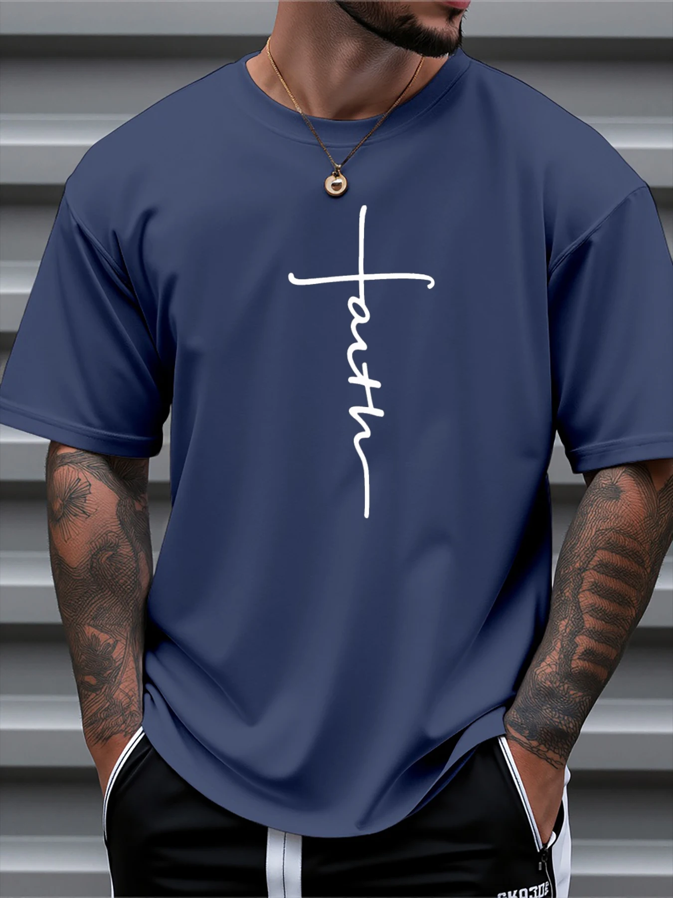 T Shirt For Man 100% Cotton Summer Faith Print Casual Slim Fit Round Neck Short Sleeved T-shirt Top
T Shirt For Man 100% Cotton Summer Faith Print Casual Slim Fit Round Neck Short Sleeved T-shirt Top