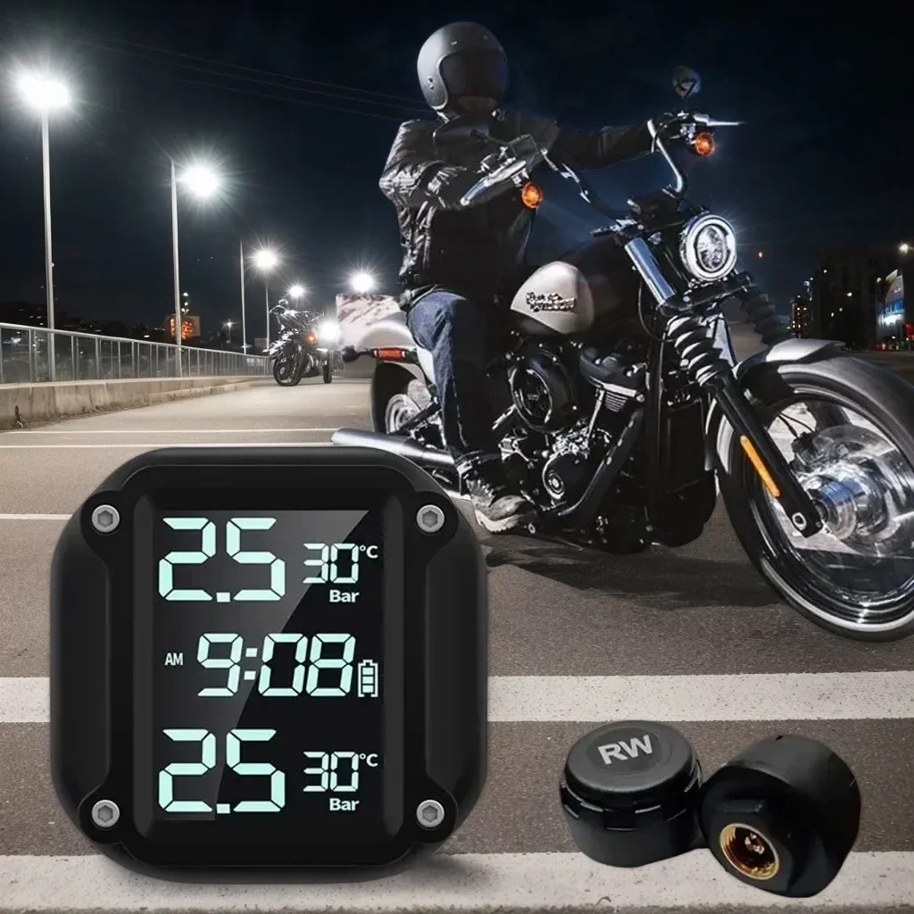 M5 Motorcycle Wireless TPMS - Digital Tire Pressure Monitor Display External Detector
M5 Motorcycle Wireless TPMS - Digital Tire Pressure Monitor Display External Detector