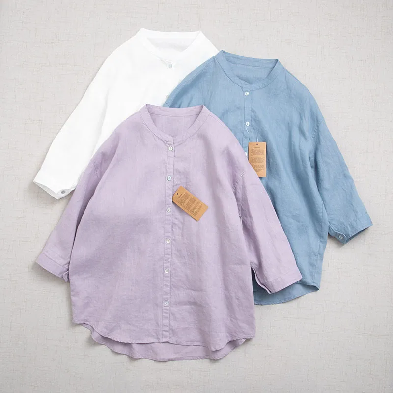 Spring Summer Women All-match Loose Plus Size Comfortable Natural Fabric Water Washed 14*14 Linen Shirts/Blouses
Spring Summer Women All-match Loose Plus Size Comfortable Natural Fabric Water Washed 14*14 Linen Shirts/Blouses