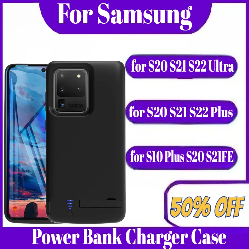 5000/6000mAh for Samsung S20 S21 S22 Ultra S20 S21 S22 Plus Power Bank Charger Case for Samsung S10 Plus S10 S20FE S21FE 
5000/6000mAh for Samsung S20 S21 S22 Ultra S20 S21 S22 Plus Power Bank Charger Case for Samsung S10 Plus S10 S20FE S21FE