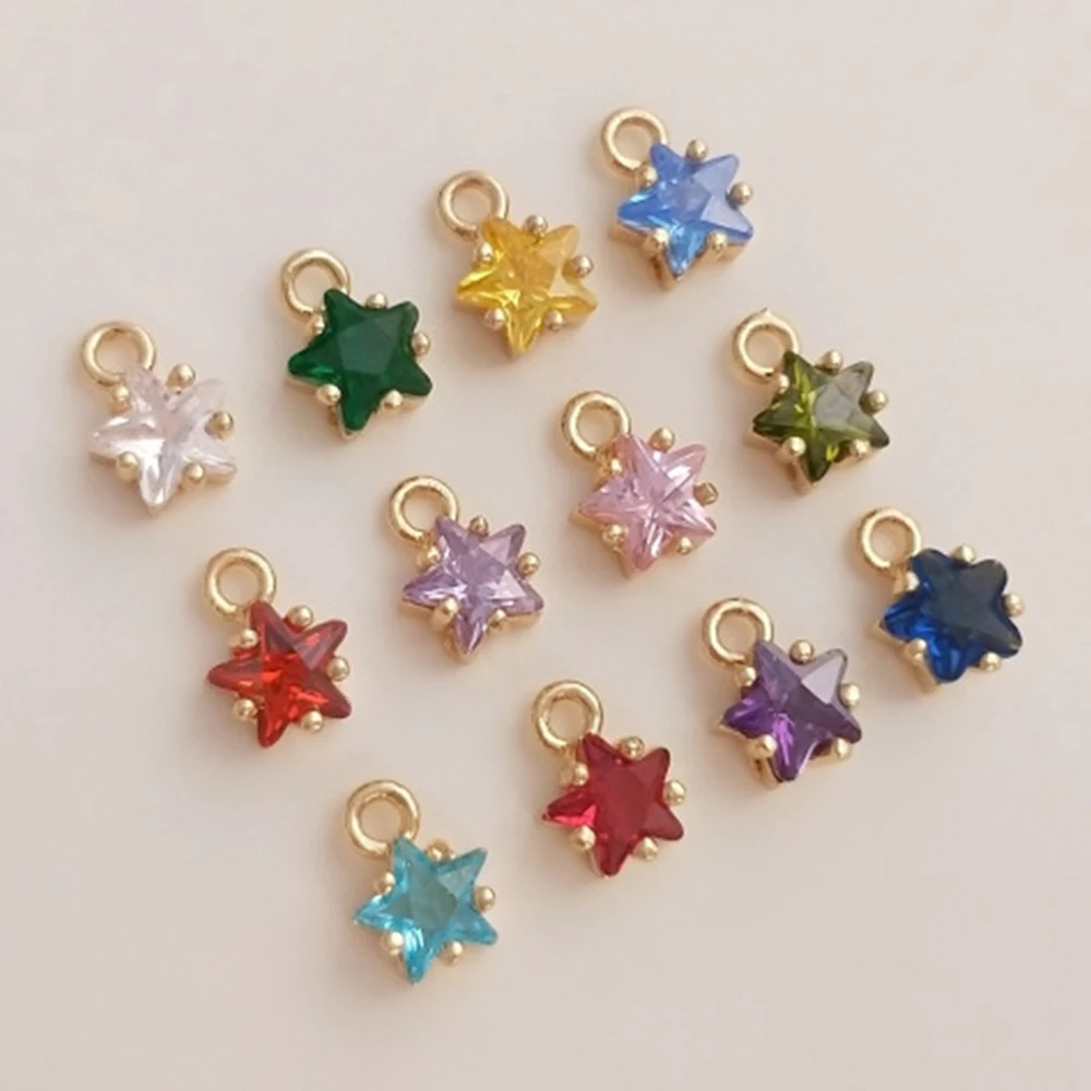 5pcs 6mm Colorful Star Zircon Glass Rhinestone Birthstone Charms Lucky Stone Pendant For Diy Jewelry Making Necklace Accessories
5pcs 6mm Colorful Star Zircon Glass Rhinestone Birthstone Charms Lucky Stone Pendant For Diy Jewelry Making Necklace Accessories