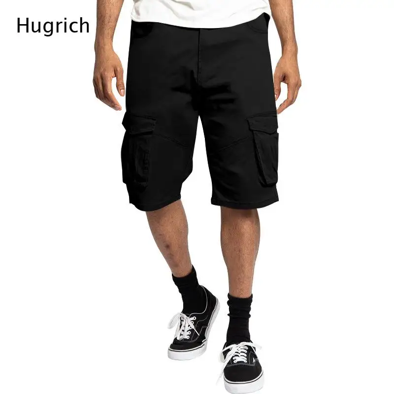 Men Solid Black Multi Pocket Cargo Shorts Loose Knee Length Casual Work Bermuda Pants
Men Solid Black Multi Pocket Cargo Shorts Loose Knee Length Casual Work Bermuda Pants