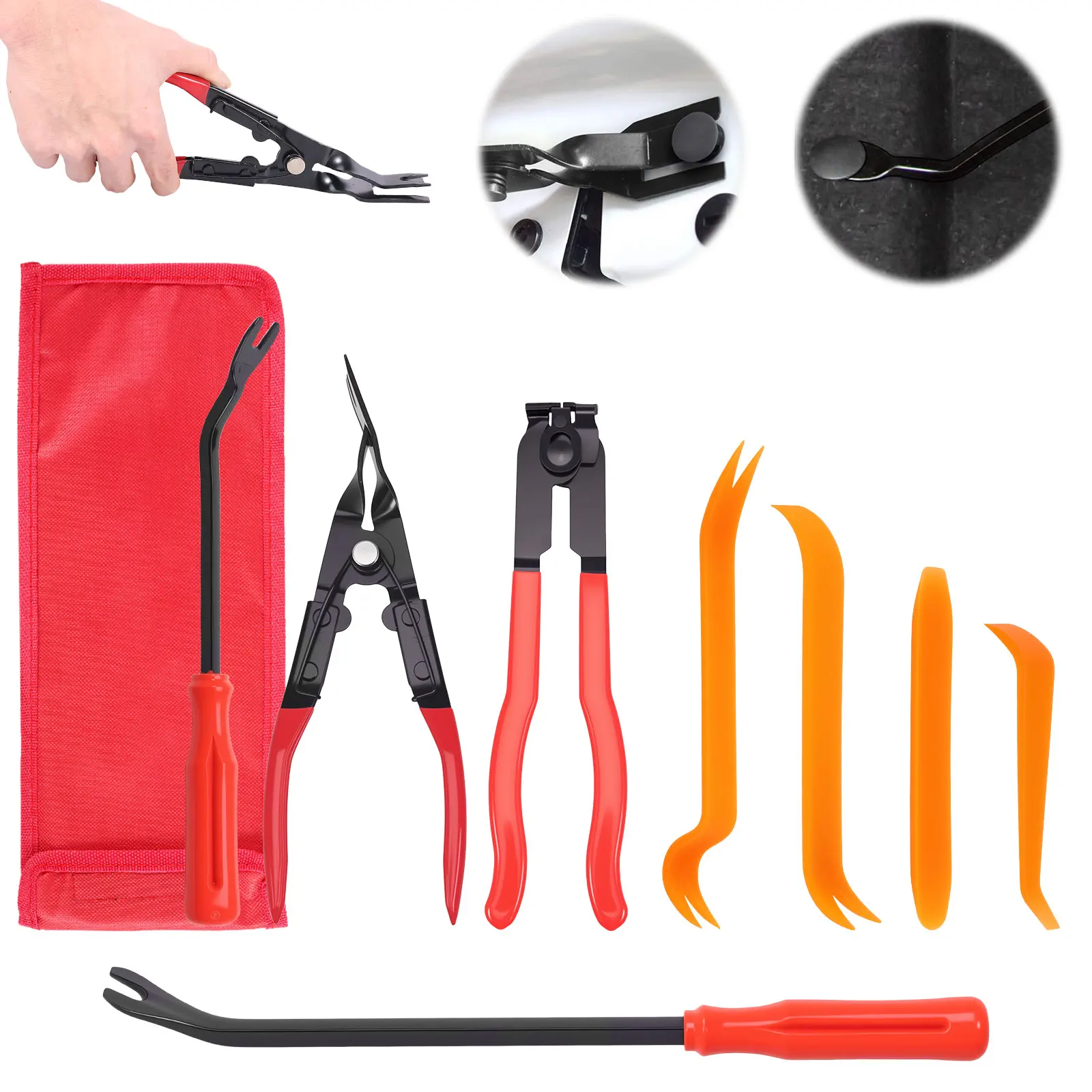 8/3Pc Car Clips Fastener Removal Pliers Kit Auto Trim Removal Tool Set Ergonomic Car Clip Pry Tool Kit for Automotive Door Panel
8/3Pc Car Clips Fastener Removal Pliers Kit Auto Trim Removal Tool Set Ergonomic Car Clip Pry Tool Kit for Automotive Door Panel