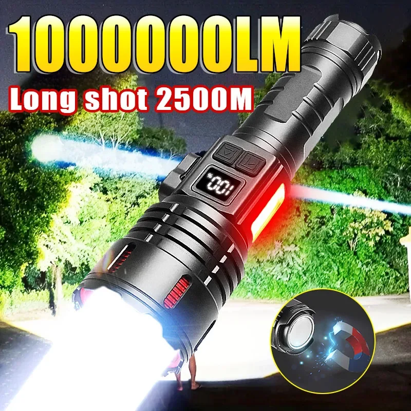 1000000LM High Power LED Flashlights Side Light and OLED Power Display Tactical Flashlight with Magnet,Side Blade Work Light
1000000LM High Power LED Flashlights Side Light and OLED Power Display Tactical Flashlight with Magnet,Side Blade Work Light