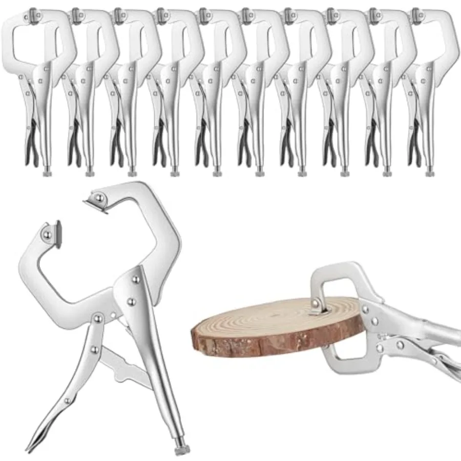 10 Pcs Locking C Clamp Locking Pliers Adjustable Welding Clamp with Regular Tip and Swivel Pad for Shop Home Farm and Auto Work
10 Pcs Locking C Clamp Locking Pliers Adjustable Welding Clamp with Regular Tip and Swivel Pad for Shop Home Farm and Auto Work