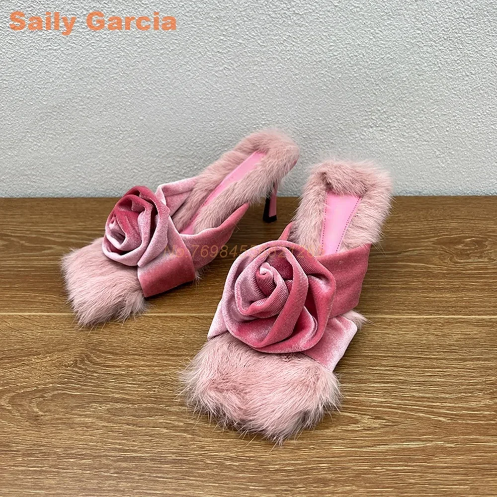 Flower Fur Sole Slippers Straps Spring Thin Low Heel Square Toe Women Shoes Pink Brown Black Fashion Daily Lady Shoes 2024 New
Flower Fur Sole Slippers Straps Spring Thin Low Heel Square Toe Women Shoes Pink Brown Black Fashion Daily Lady Shoes 2024 New