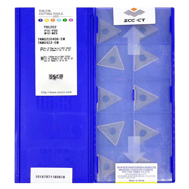 Original ZCCCT TNMG220408-EM TNMG220412-EM TNMG220416-EM YBG202 YBG205 YBM253 carbide insert for CNC turning Tools
Original ZCCCT TNMG220408-EM TNMG220412-EM TNMG220416-EM YBG202 YBG205 YBM253 carbide insert for CNC turning Tools