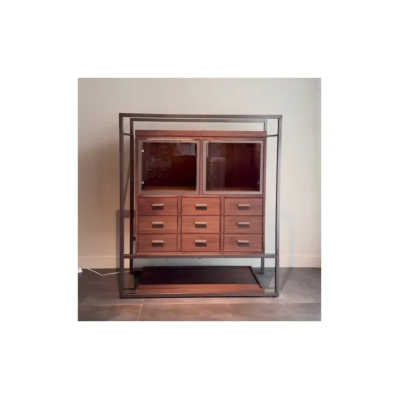 Modern simple hand-pulled sliding aircraft cabinet, Italian light luxury display cabinet, high-value art 
Modern simple hand-pulled sliding aircraft cabinet, Italian light luxury display cabinet, high-value art