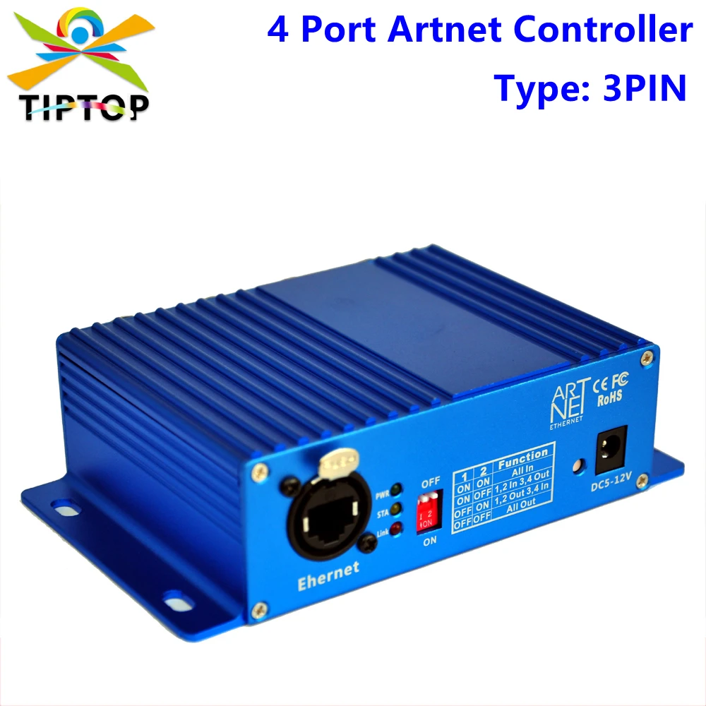 Artnet to DMX Controller, ArtNet DMX Ethernet Lighting Controller, Professional Artnet DMX Interface for DMX Lights, 4 Port XLR
Artnet to DMX Controller, ArtNet DMX Ethernet Lighting Controller, Professional Artnet DMX Interface for DMX Lights, 4 Port XLR