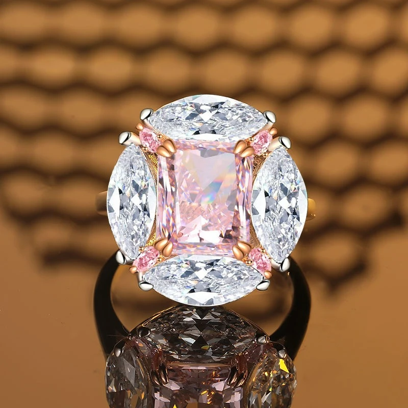 New PT950 Platinum Artificially Cultivated Gemstone Pink Ring Light Luxury Socialite Handmade Jewelry Main Stone 8 * 10mm
New PT950 Platinum Artificially Cultivated Gemstone Pink Ring Light Luxury Socialite Handmade Jewelry Main Stone 8 * 10mm