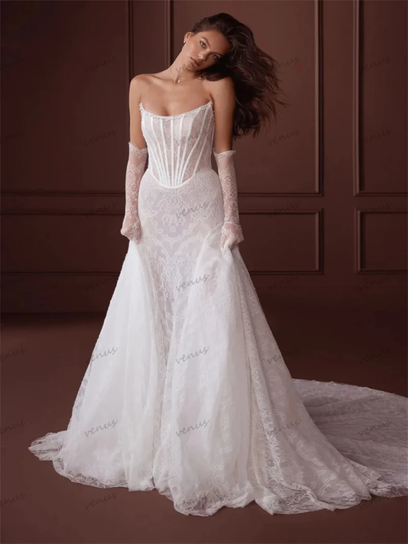 Classic Wedding Dresses For Women 2024 Vintage Bridal Gowns Floor Length Sheath Mermaid Strapless Backless Vestidos De Novia
Classic Wedding Dresses For Women 2024 Vintage Bridal Gowns Floor Length Sheath Mermaid Strapless Backless Vestidos De Novia