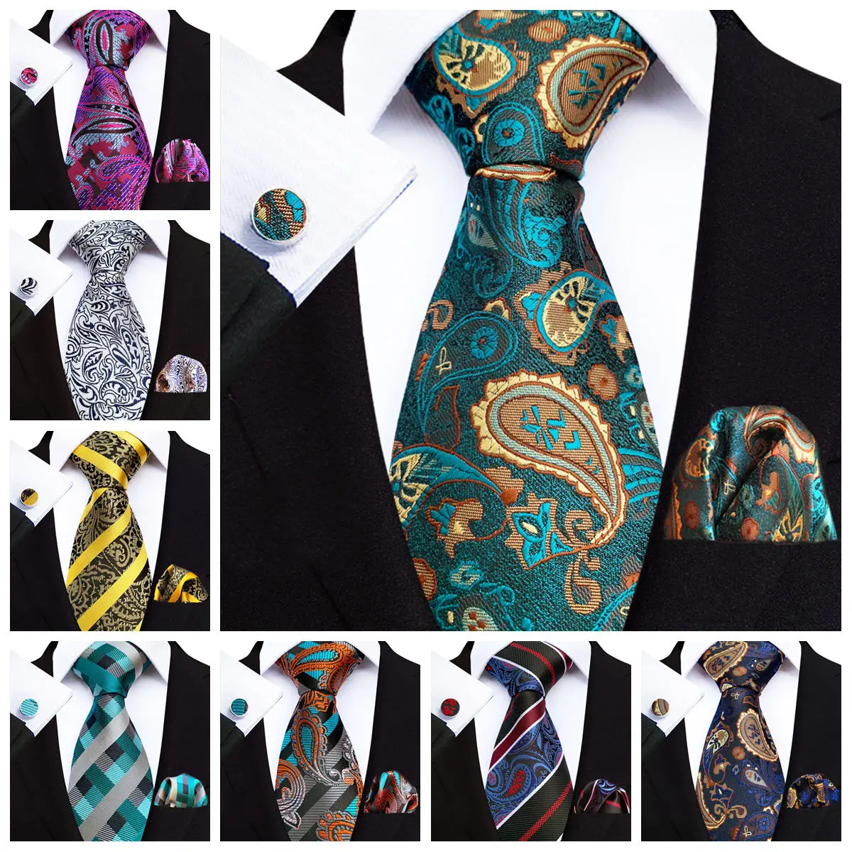 Men Business Tie Set Elegant Luxury Paisley Floral Tie Pocket Square Cufflinks 3 Pcs Wedding Banquet Formal Party Accessories
Men Business Tie Set Elegant Luxury Paisley Floral Tie Pocket Square Cufflinks 3 Pcs Wedding Banquet Formal Party Accessories