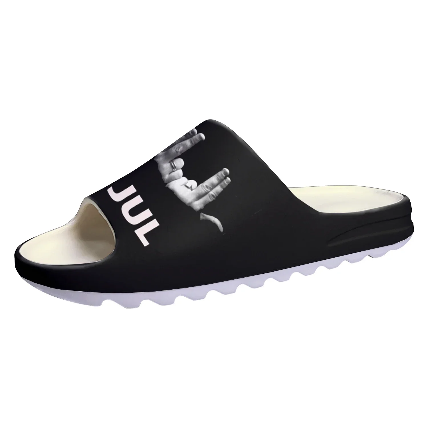 Popular Rapper JuL Custom Soft Sole Sllipers Mens Womens Teenager Fashion Bathroom Home Clogs Custom Water Shoes on Sandals
Popular Rapper JuL Custom Soft Sole Sllipers Mens Womens Teenager Fashion Bathroom Home Clogs Custom Water Shoes on Sandals