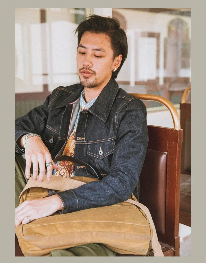 Red Tornado 16oz Selvedge Denim Trucker Jacket Men's Daily Jean Coat LS01-001 26 Sb73cea15f31842f4bdaea923f9b5d534Z