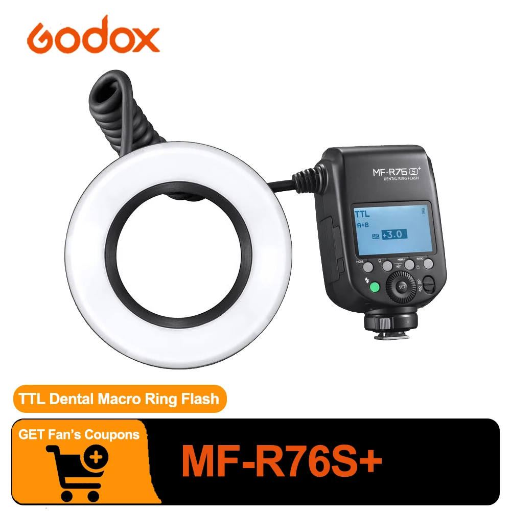 Godox MF-R76S+ 5900K TTL Dental Macro Ring Flash Flash Duration 1/300-1/20000S Recycle Time 0.1-1S compatible with Sony A7M4 A7R
Godox MF-R76S+ 5900K TTL Dental Macro Ring Flash Flash Duration 1/300-1/20000S Recycle Time 0.1-1S compatible with Sony A7M4 A7R