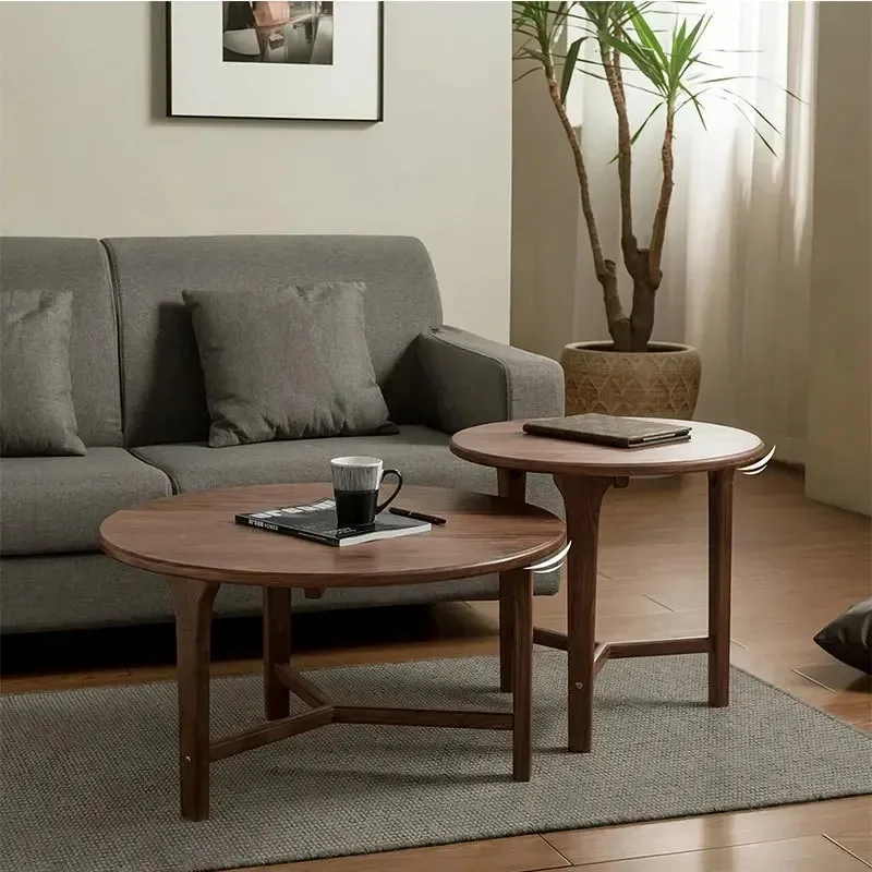 Black walnut all solid wood round coffee table modern simple light luxury coffee table
Black walnut all solid wood round coffee table modern simple light luxury coffee table