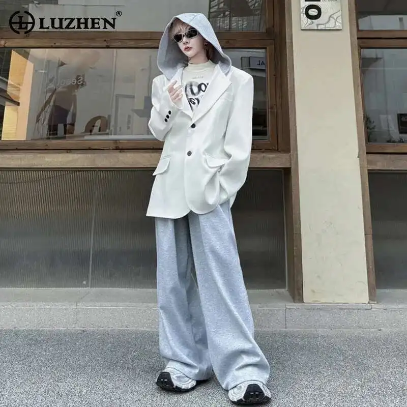 LUZHEN 2025 Spring Original Color Contrast Hooded Design Loose Shoulder Pad Blazer Coat Fashion Straight Pants Men's Sets LZ8386
LUZHEN 2025 Spring Original Color Contrast Hooded Design Loose Shoulder Pad Blazer Coat Fashion Straight Pants Men's Sets LZ8386