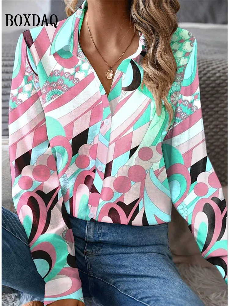 2025 Autumn Fashion Blouse Women'S New Geometry Print Long Sleeve Lapel Shirts Casual Button Ladies Tops Elegant Female Clothes
2025 Autumn Fashion Blouse Women'S New Geometry Print Long Sleeve Lapel Shirts Casual Button Ladies Tops Elegant Female Clothes