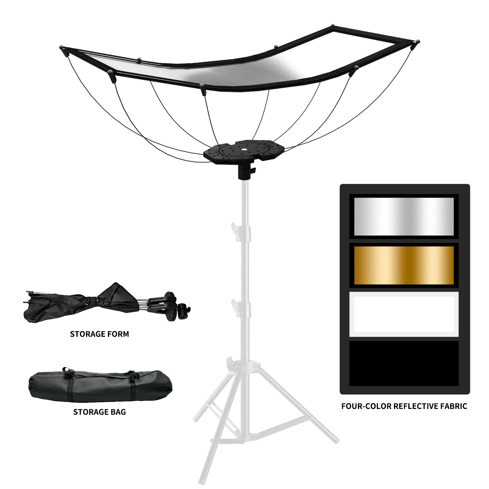 SH U-Shape Reflector Curved Reflector 150x60cm with 4-in-1 Reflective Fabric,Black/Gold/White/Silver for Photography Studios
SH U-Shape Reflector Curved Reflector 150x60cm with 4-in-1 Reflective Fabric,Black/Gold/White/Silver for Photography Studios