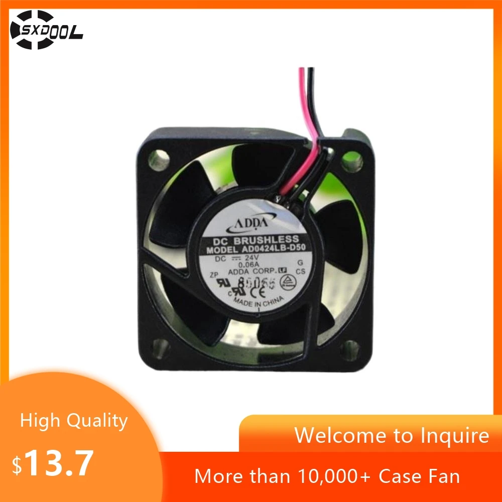Для ADDA AD0424LB-D50 40 мм DC 24 В 0,06 А вентилятор с двумя шарикоподшипниками, 40X40X15 мм 4 см малошумный охлаждающий вентилятор
Для ADDA AD0424LB-D50 40 мм DC 24 В 0,06 А вентилятор с двумя шарикоподшипниками, 40X40X15 мм 4 см малошумный охлаждающий вентилятор