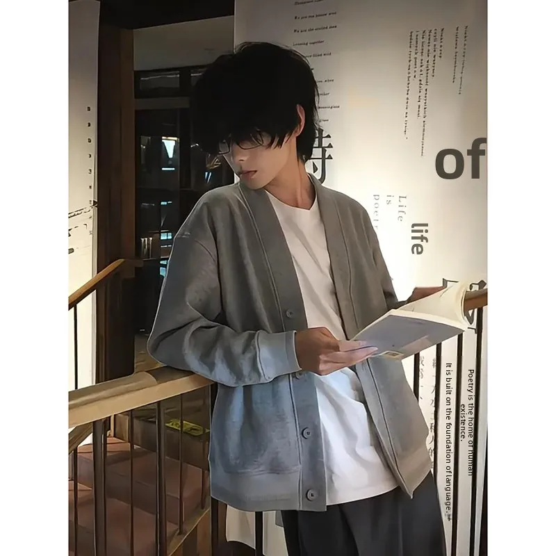 Gray Cardigan Jacket Men's Spring Autumn Casual Loose Feeling Top High Sensation Lazy Relaxing Style Autumn Men's Wear
Gray Cardigan Jacket Men's Spring Autumn Casual Loose Feeling Top High Sensation Lazy Relaxing Style Autumn Men's Wear
