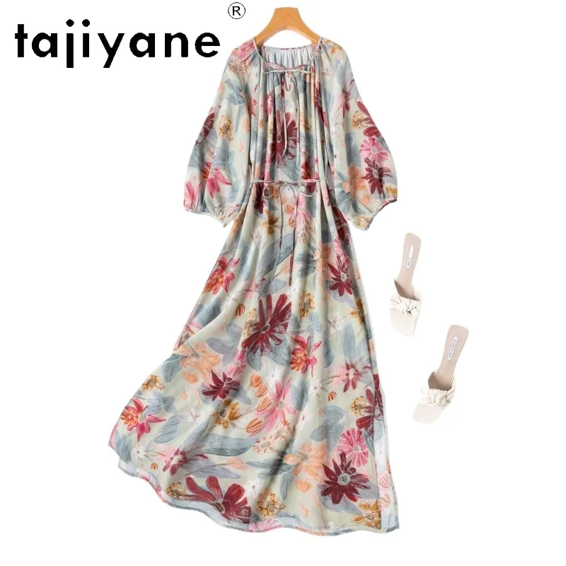 TAJIYANE 100% Mulberry Silk Long Dress Women's Casual Dresses Floral Vacation Frocks Summer Woman Clothing 2026 платье женское
TAJIYANE 100% Mulberry Silk Long Dress Women's Casual Dresses Floral Vacation Frocks Summer Woman Clothing 2026 платье женское