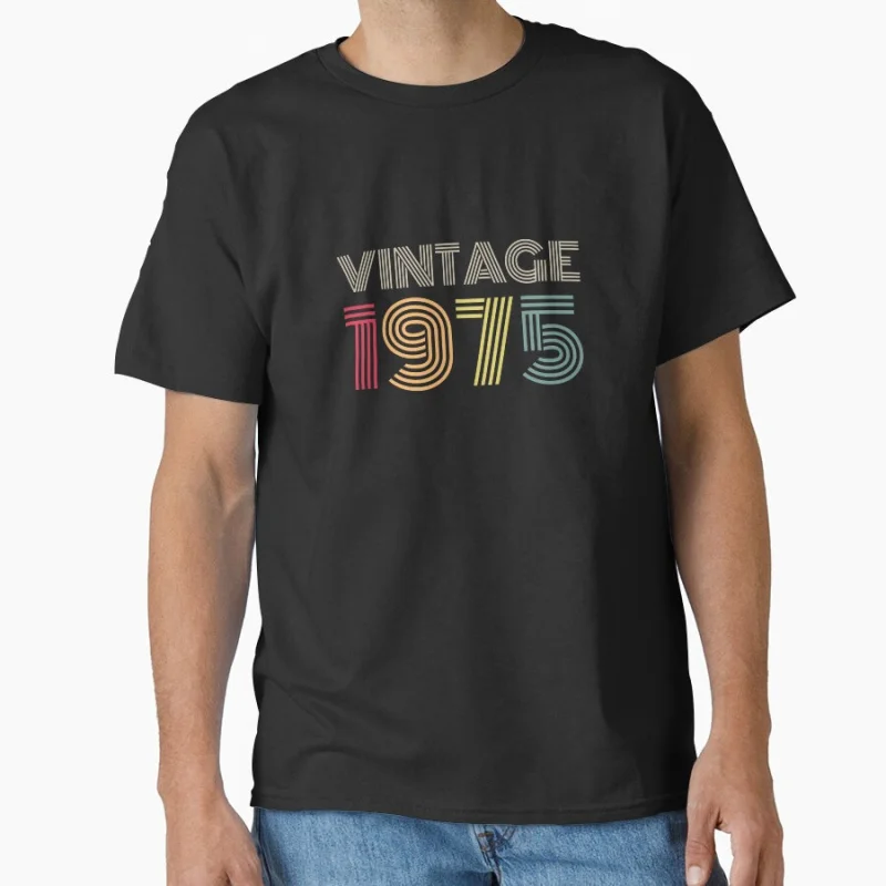 Born in 1975 Vintage 50th Birthday Gift t shirt for men 100% cotton large size Adult tops S-6XL
Born in 1975 Vintage 50th Birthday Gift t shirt for men 100% cotton large size Adult tops S-6XL
