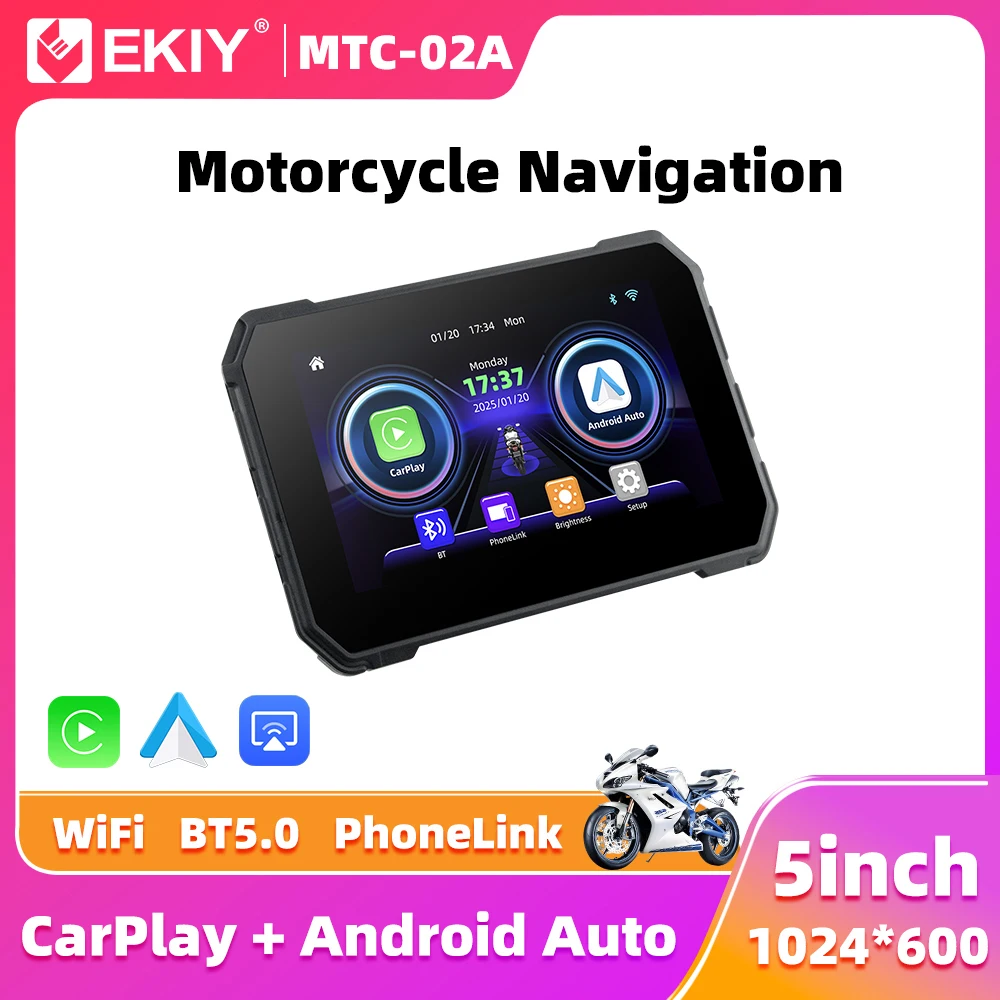 EKIY 5 inch Wireless CarPlay Moto Android Auto Portable Digital Motorcycle Dashboard GPS Motorcycle Navigation Display Screen
EKIY 5 inch Wireless CarPlay Moto Android Auto Portable Digital Motorcycle Dashboard GPS Motorcycle Navigation Display Screen