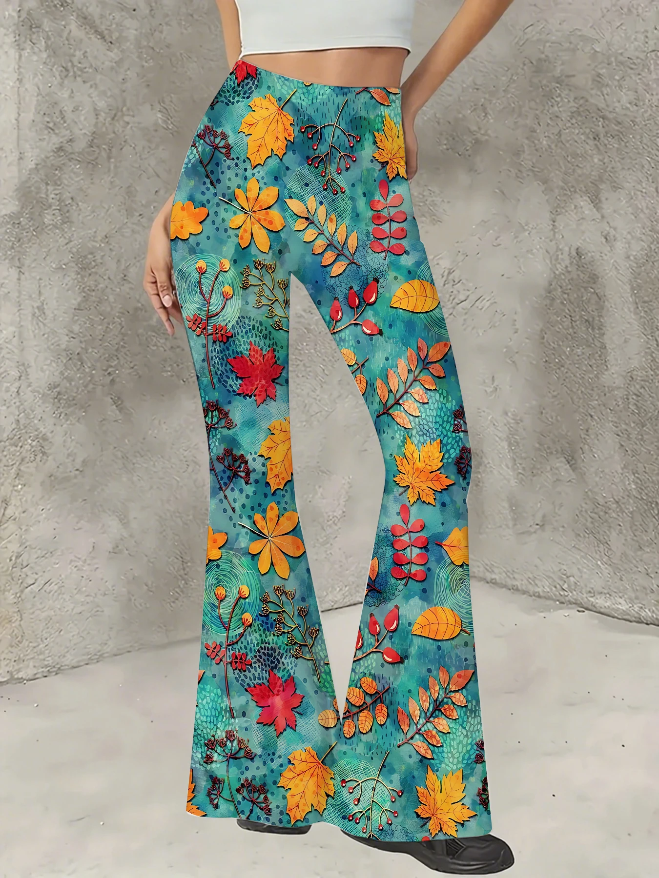 Women's Boho Printed Flare Pants Vintage Knit High Waist Wide Leg Trousers
Women's Boho Printed Flare Pants Vintage Knit High Waist Wide Leg Trousers