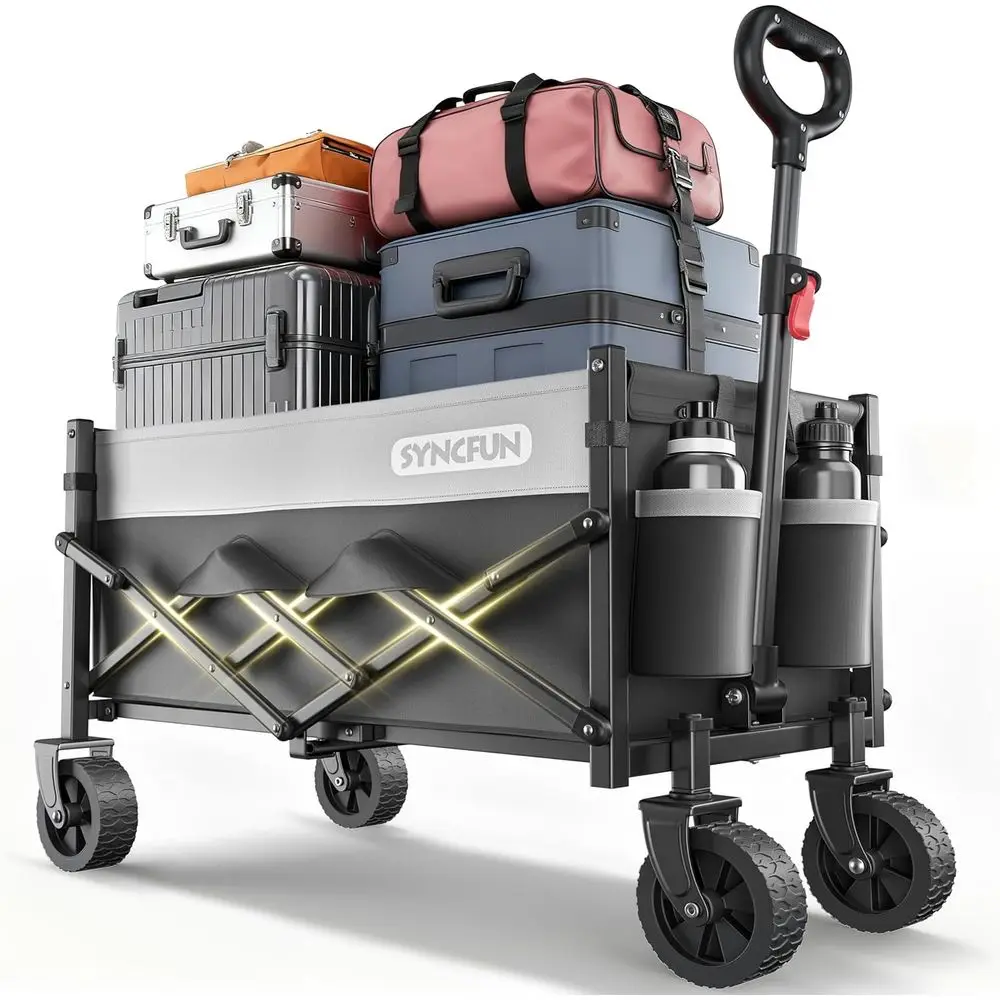 Складная тележка-вагончик на колесах, портативная тележка для покупок, вседорожная складная тележка для спорта и пляжа, сверхпрочная садовая тележка
Складная тележка-вагончик на колесах, портативная тележка для покупок, вседорожная складная тележка для спорта и пляжа, сверхпрочная садовая тележка