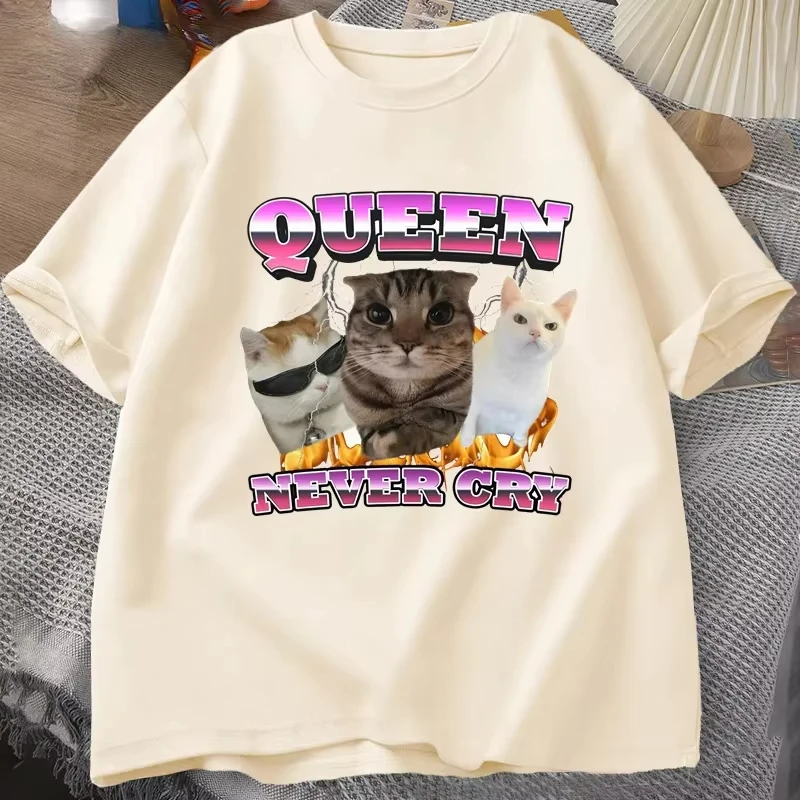 Queen Never Cry Funny Cat Meme T Shirt Men Women Silly Cats T-shirt Funny Sayings Tshirt Casual Short Sleeve Graphic Tees
Queen Never Cry Funny Cat Meme T Shirt Men Women Silly Cats T-shirt Funny Sayings Tshirt Casual Short Sleeve Graphic Tees