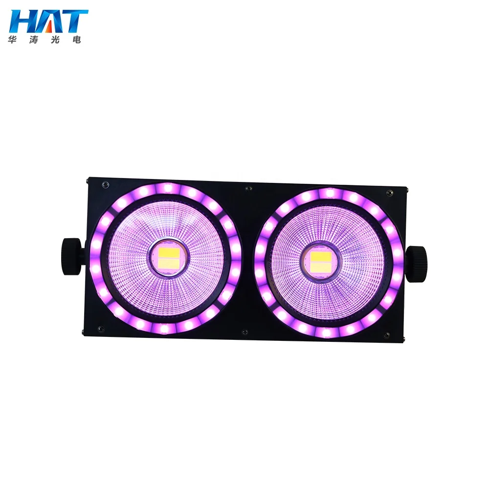 HAT 2023 New Model 2x100W COB WW/CW Night Club Lights White or Warm White 2in1 2 Eyes LED Blinder Light
HAT 2023 New Model 2x100W COB WW/CW Night Club Lights White or Warm White 2in1 2 Eyes LED Blinder Light