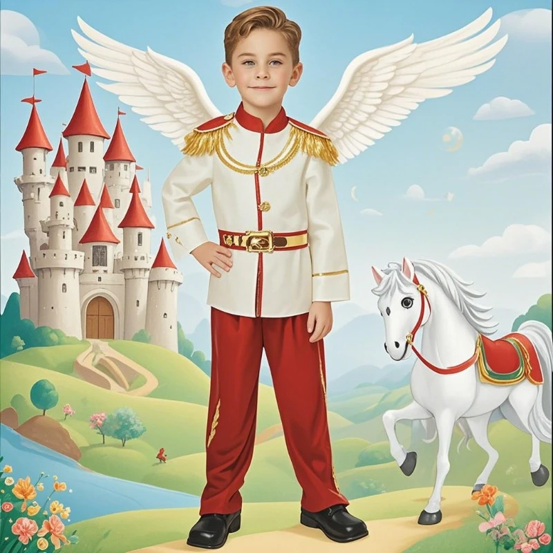 Children's Day Prince King Costume Cosplay White Top Red Pants Full Set Fairy Tale Knight in Shining Armor Clothes for Boys Kids
Children's Day Prince King Costume Cosplay White Top Red Pants Full Set Fairy Tale Knight in Shining Armor Clothes for Boys Kids
