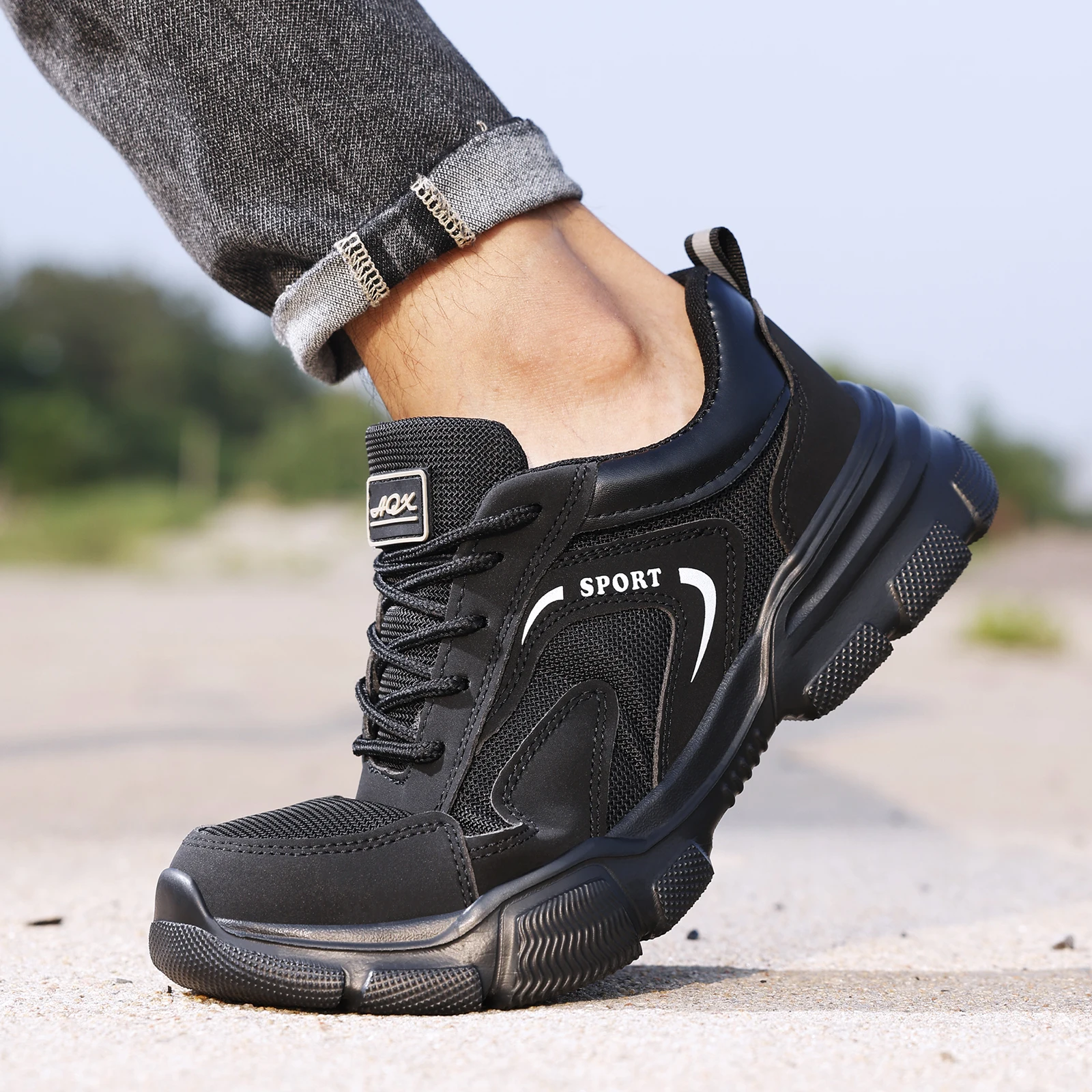 GUYISA Men's Sports Work Series Black Low cut Anti Smash and Anti stab EVA Lightweight, Comfortable, Durable Four season Work Sh
GUYISA Men's Sports Work Series Black Low cut Anti Smash and Anti stab EVA Lightweight, Comfortable, Durable Four season Work Sh