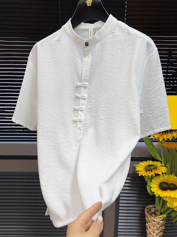 Men's Casual Loose Short Sleeve T-Shirt Stand Collar Button up Fashionable Summer Breathable Comfortable Urban Style Youthwear
Men's Casual Loose Short Sleeve T-Shirt Stand Collar Button up Fashionable Summer Breathable Comfortable Urban Style Youthwear