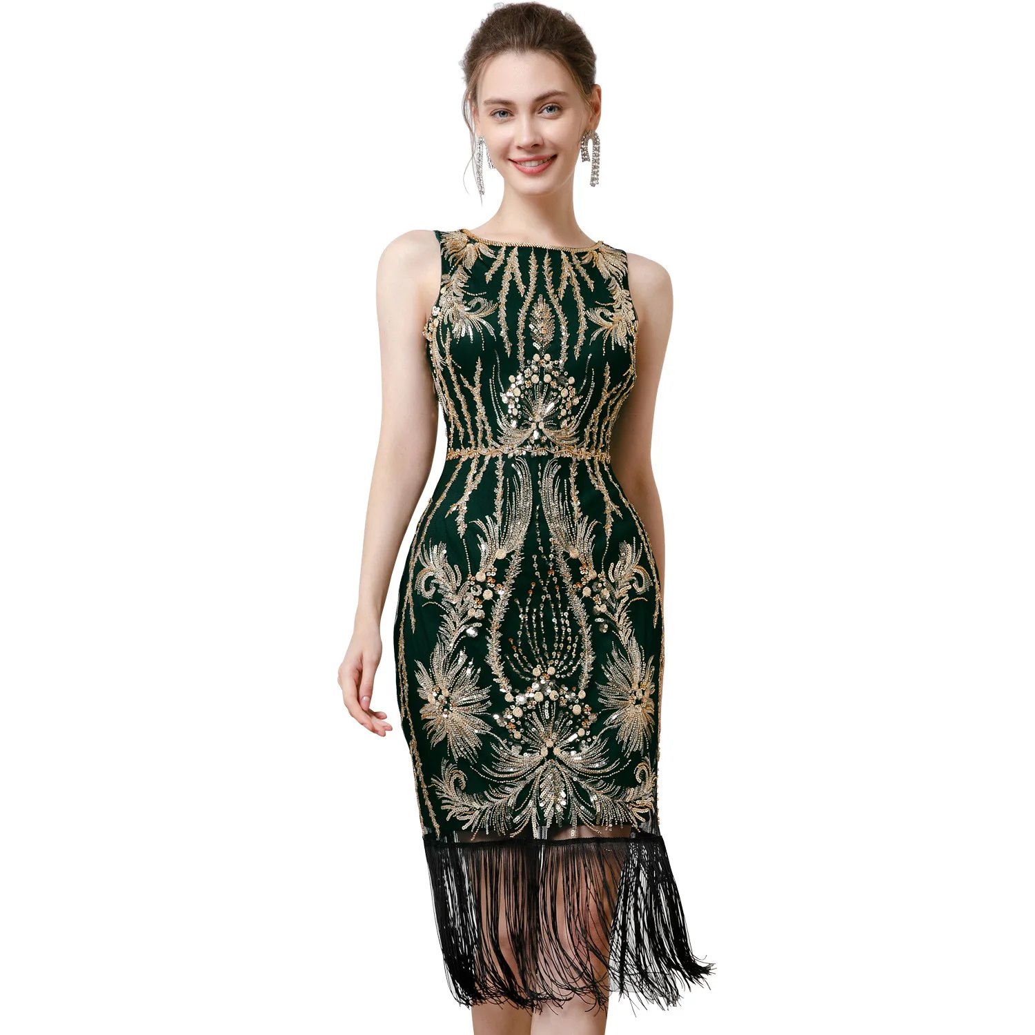 New Women's 1920s Gatsby Flapper Dress Retro Gold Wire Bead Embroidered Sequin Gatsby Dress Sleeveless Vintage Flapper Dresses
New Women's 1920s Gatsby Flapper Dress Retro Gold Wire Bead Embroidered Sequin Gatsby Dress Sleeveless Vintage Flapper Dresses
