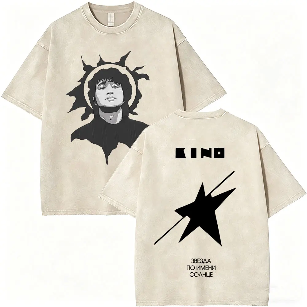 Legendary Russia Rock Band Viktor Tsoi Kino A Star Named Sun Album Vintage Washed T-shirt Men Women Casual Oversized T Shirts
Legendary Russia Rock Band Viktor Tsoi Kino A Star Named Sun Album Vintage Washed T-shirt Men Women Casual Oversized T Shirts