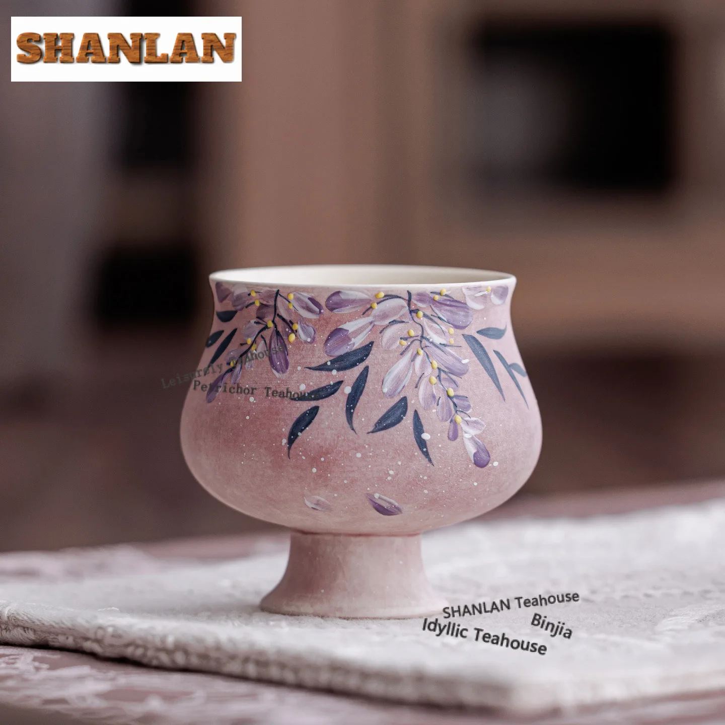 Hand Painted Wisteria Flowers Teacup Handmade Tea Bowl Single Cups Tea-tasting Fragrance Cup Chazhan Master Cups Cafes Supplies
Hand Painted Wisteria Flowers Teacup Handmade Tea Bowl Single Cups Tea-tasting Fragrance Cup Chazhan Master Cups Cafes Supplies
