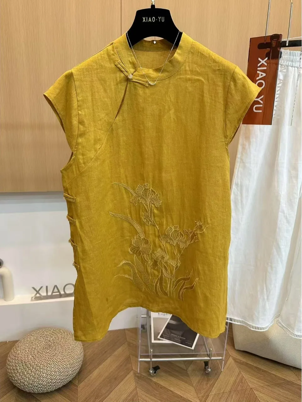 New 2025 Summer Women's Loose Chinese Sle Cotton Linen Material Buttonl Svel Mid-Length irt Traditional Embroidery
New 2025 Summer Women's Loose Chinese Sle Cotton Linen Material Buttonl Svel Mid-Length irt Traditional Embroidery