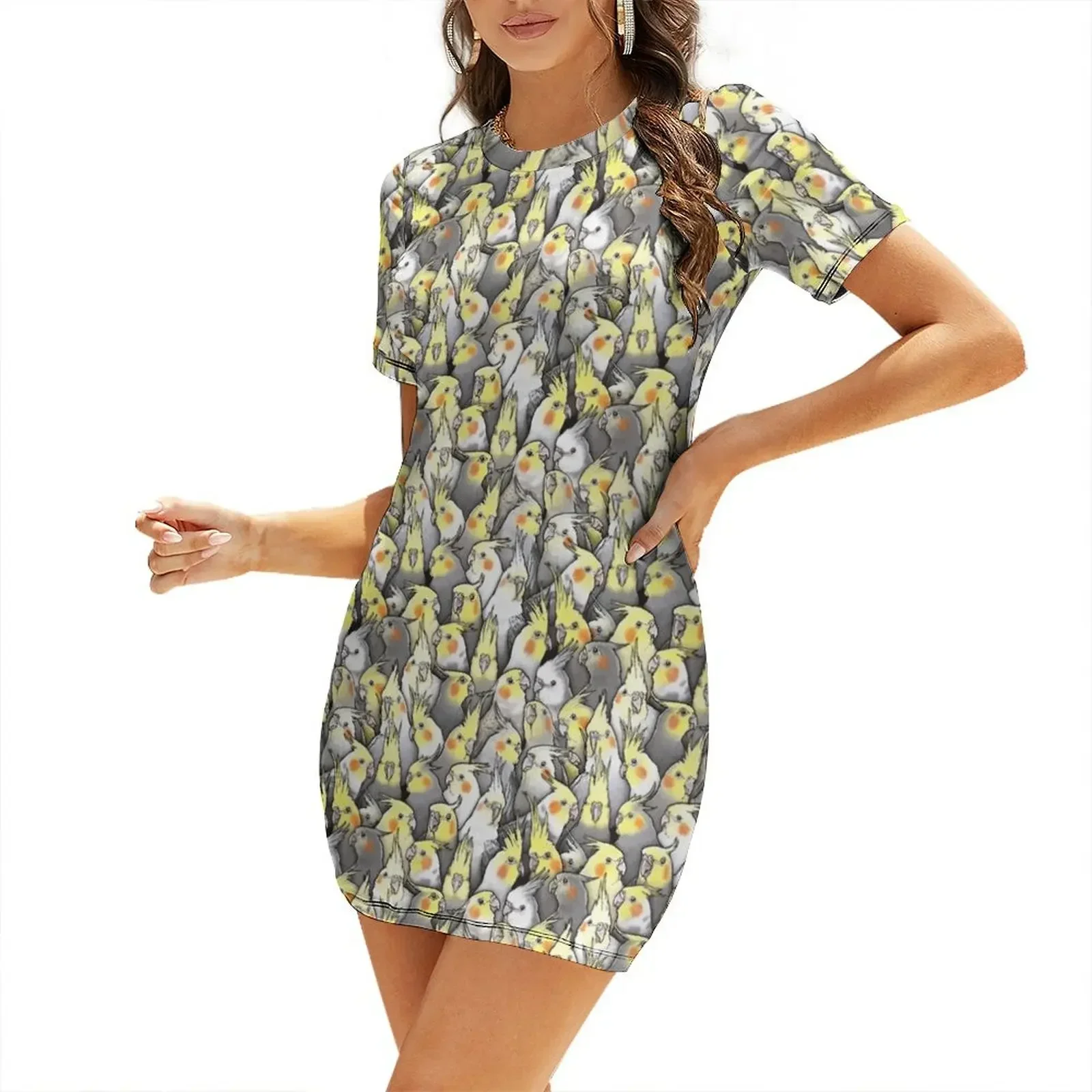 Cockatiels Galore Short-Sleeved Dress woman dress luxury woman evening dress
Cockatiels Galore Short-Sleeved Dress woman dress luxury woman evening dress