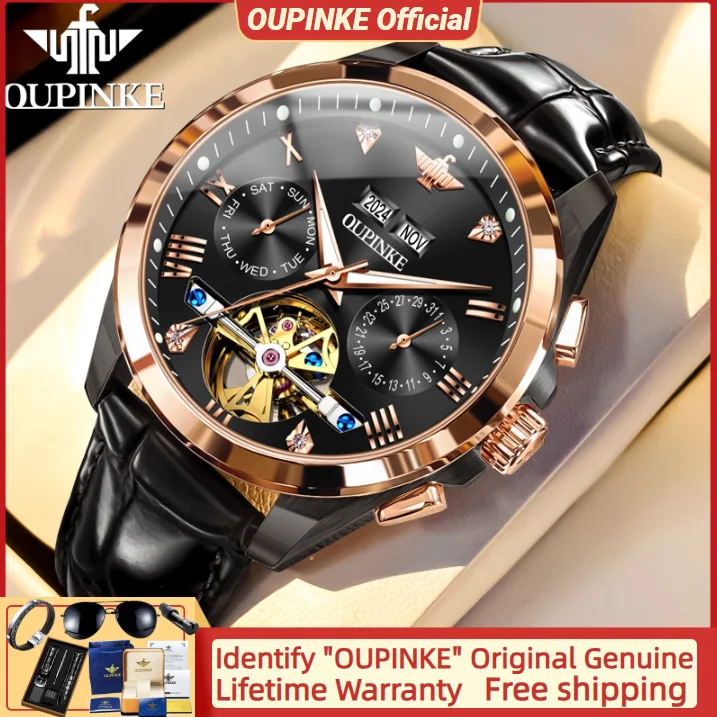 Классические мужские часы OUPINKE 3186, оригинальный кожаный ремешок, автоматические механические часы, многофункциональные наручные часы с автоматической датой
Классические мужские часы OUPINKE 3186, оригинальный кожаный ремешок, автоматические механические часы, многофункциональные наручные часы с автоматической датой