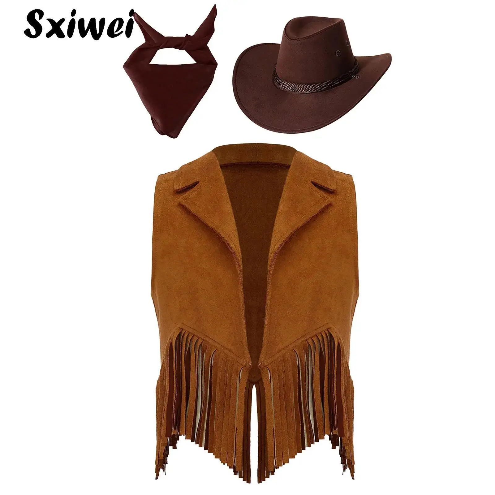 Boys Girls Vintage Suede Tassels Vest Waistcoat Halloween Carnival Theme Party Western Cowboy Cowgirl Cosplay Costume Outfits
Boys Girls Vintage Suede Tassels Vest Waistcoat Halloween Carnival Theme Party Western Cowboy Cowgirl Cosplay Costume Outfits