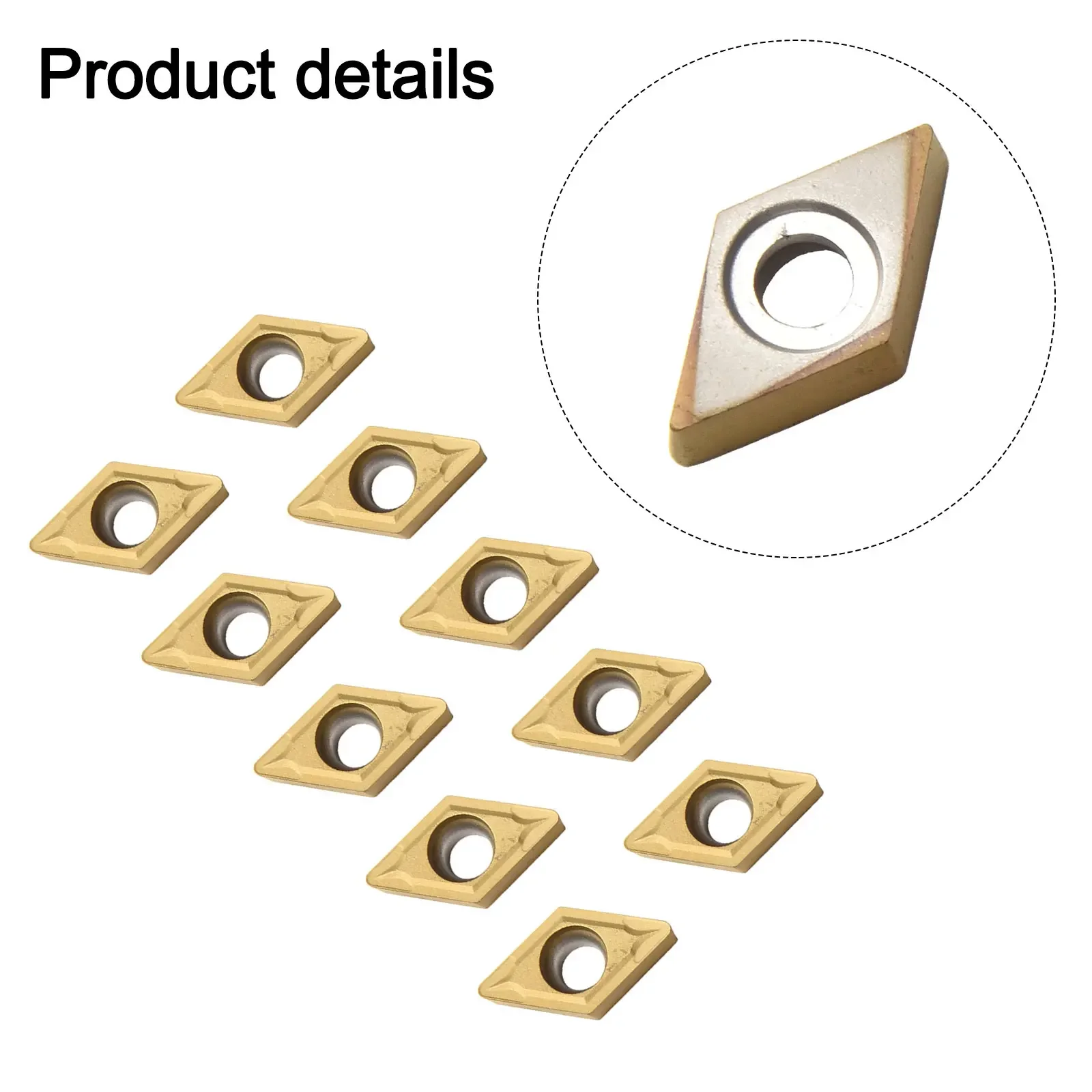 10pcs DCMT32.51 Carbide Inserts CNC Lathe Cutting Tool DCMT11T308 Turning Blade Tool Holder Metalworking Equipment Replacement
10pcs DCMT32.51 Carbide Inserts CNC Lathe Cutting Tool DCMT11T308 Turning Blade Tool Holder Metalworking Equipment Replacement