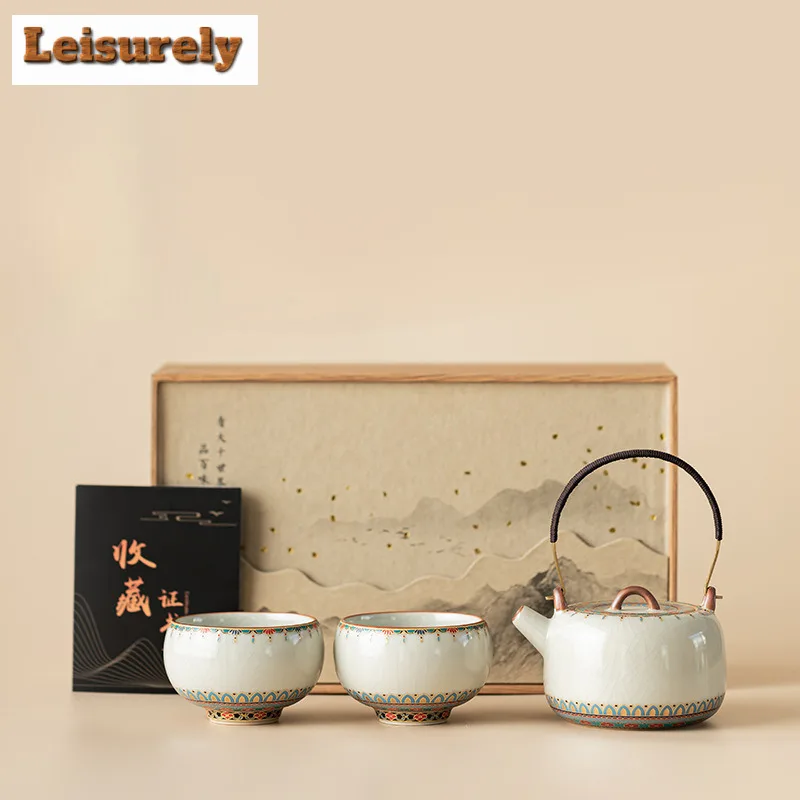 Ru Kiln Dunhuang Treasure Flower Tea Set Complete Set Aesthetic Tea Ceremony Set Teapot And Tea Cup Set Tea Services Decoration
Ru Kiln Dunhuang Treasure Flower Tea Set Complete Set Aesthetic Tea Ceremony Set Teapot And Tea Cup Set Tea Services Decoration