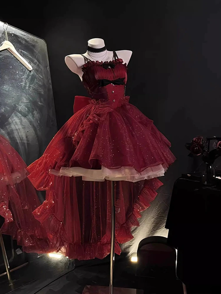 Red Princess Skirt Light Ceremony Dress Lolita Cute Shiny Fishtail Puffy Skirt Fairy Atmosphere Lightweight Elegant Design
Red Princess Skirt Light Ceremony Dress Lolita Cute Shiny Fishtail Puffy Skirt Fairy Atmosphere Lightweight Elegant Design
