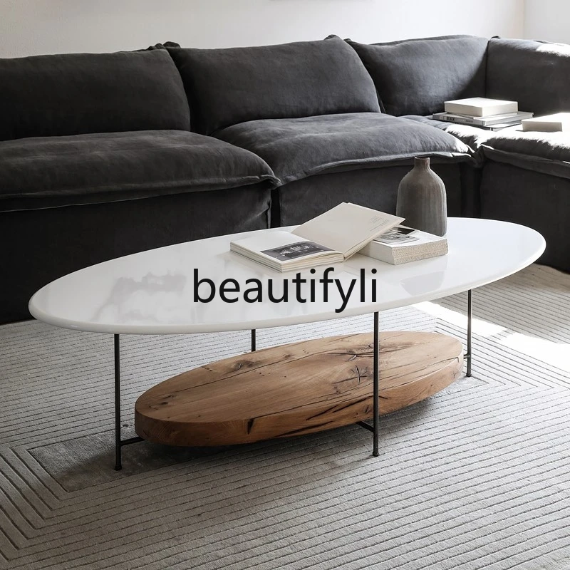 Nordic oval coffee table coffee table Italian marble modern simple oval
Nordic oval coffee table coffee table Italian marble modern simple oval