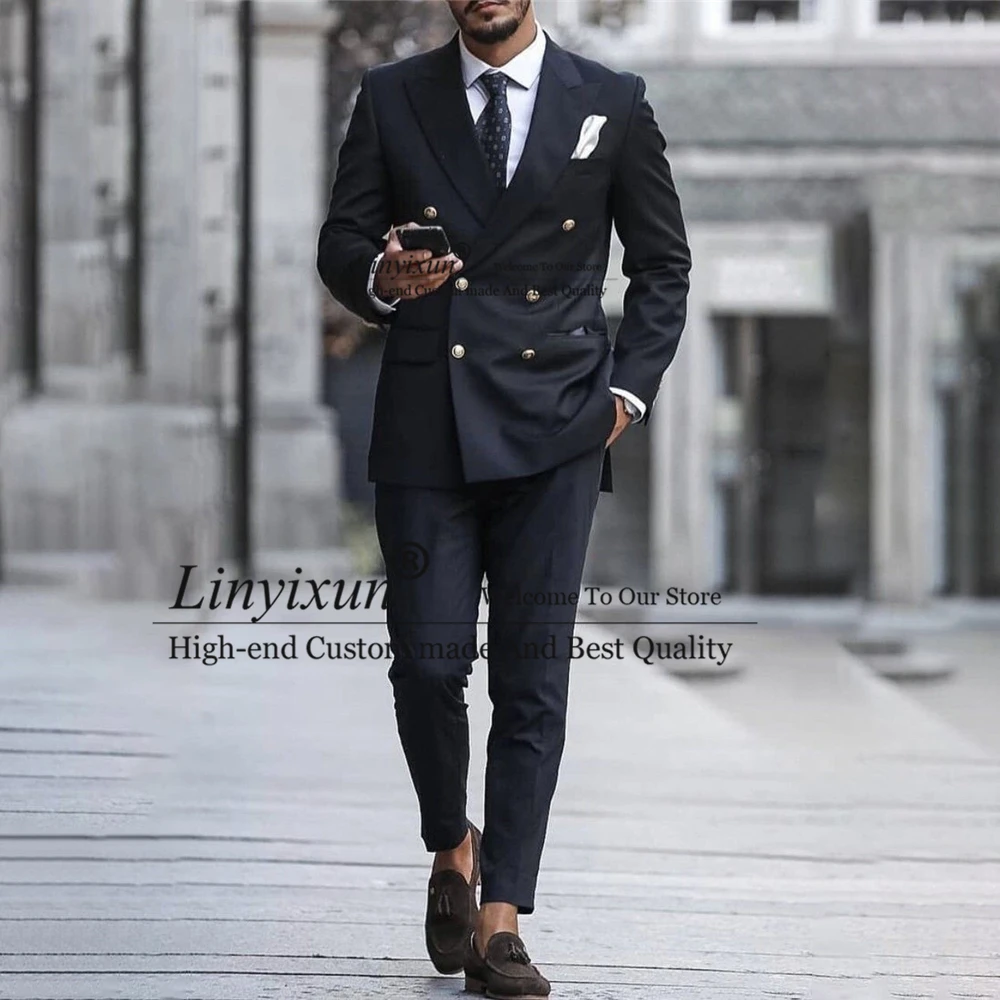 Fashion Black Mens Suits Slim Fit Double Breasted Wedding Groom Tuxedo Business Blazer Costume Homme 2 Piece Set Jacket Pants
Fashion Black Mens Suits Slim Fit Double Breasted Wedding Groom Tuxedo Business Blazer Costume Homme 2 Piece Set Jacket Pants